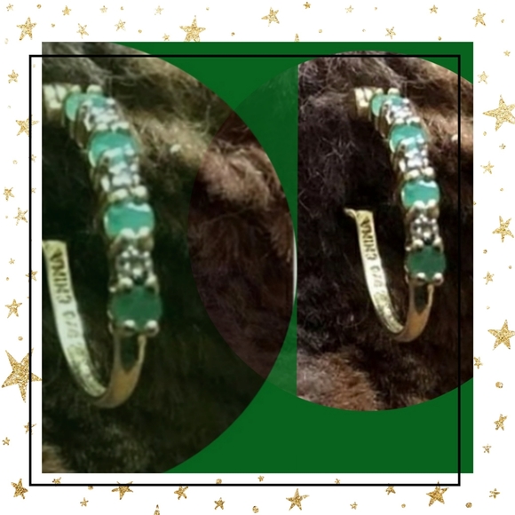 Emerald Earrings Hook Closure New - Picture 5 of 7